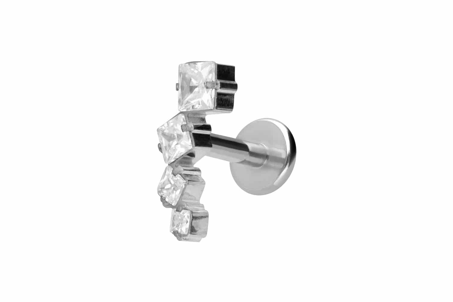 Titan Labret Piercing mit Innengewinde KRISTALLBOGEN
